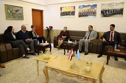 رئيس الجامعة يستقبل وفد السفارة البلجيكية ووفد البرنامج الانمائي للأمم المتحدة